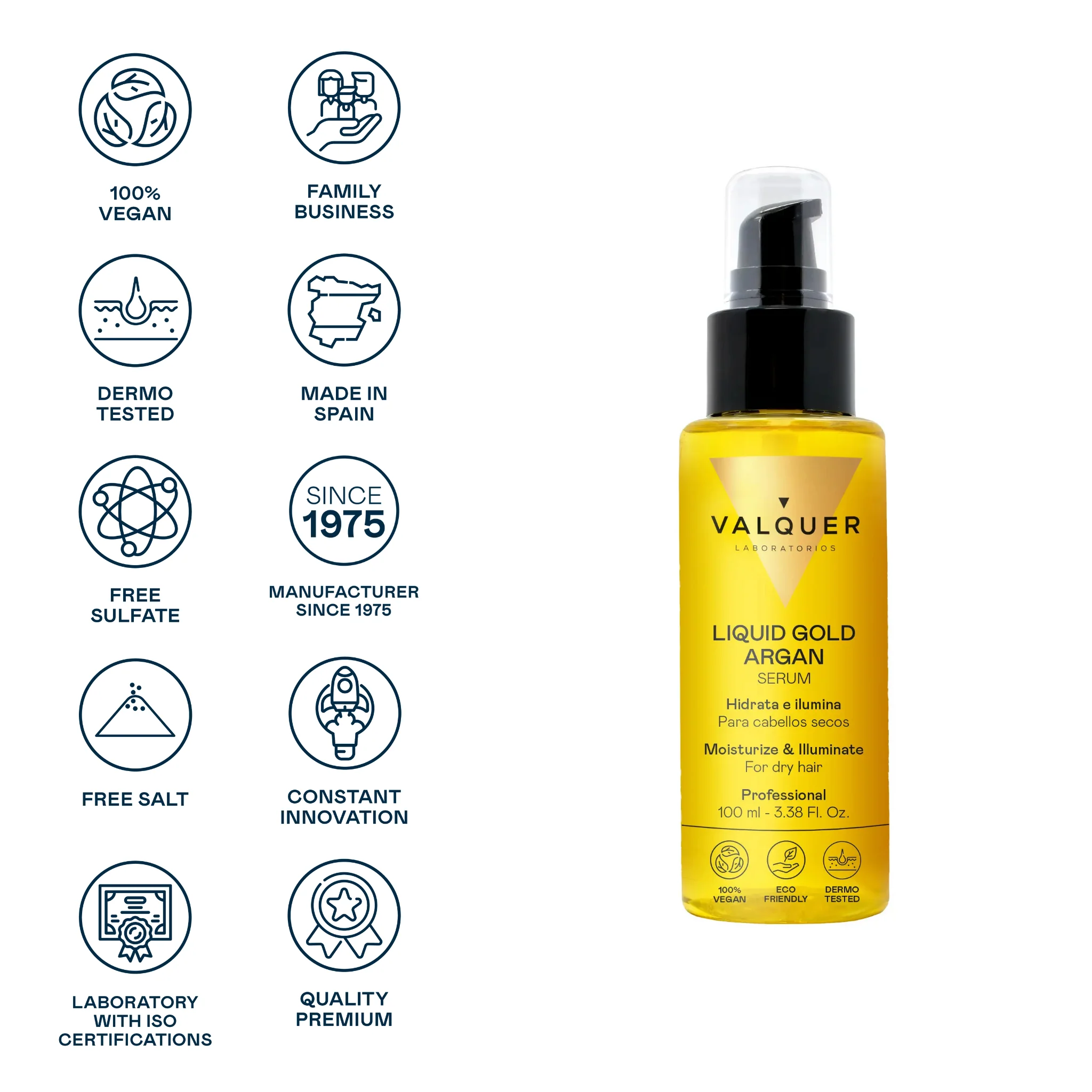 Sérum con Aceite de Argán y Oro Líquido - 100 ml - Imagen 2